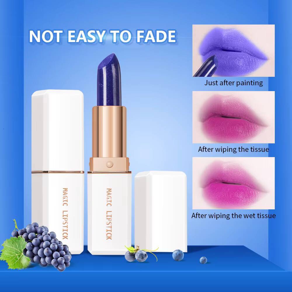 6 Colors Magic Temperature Color Changing Lipstick Gloss Moisturizing Long Lasting Waterproof Crystal Jelly Lip Balm happy