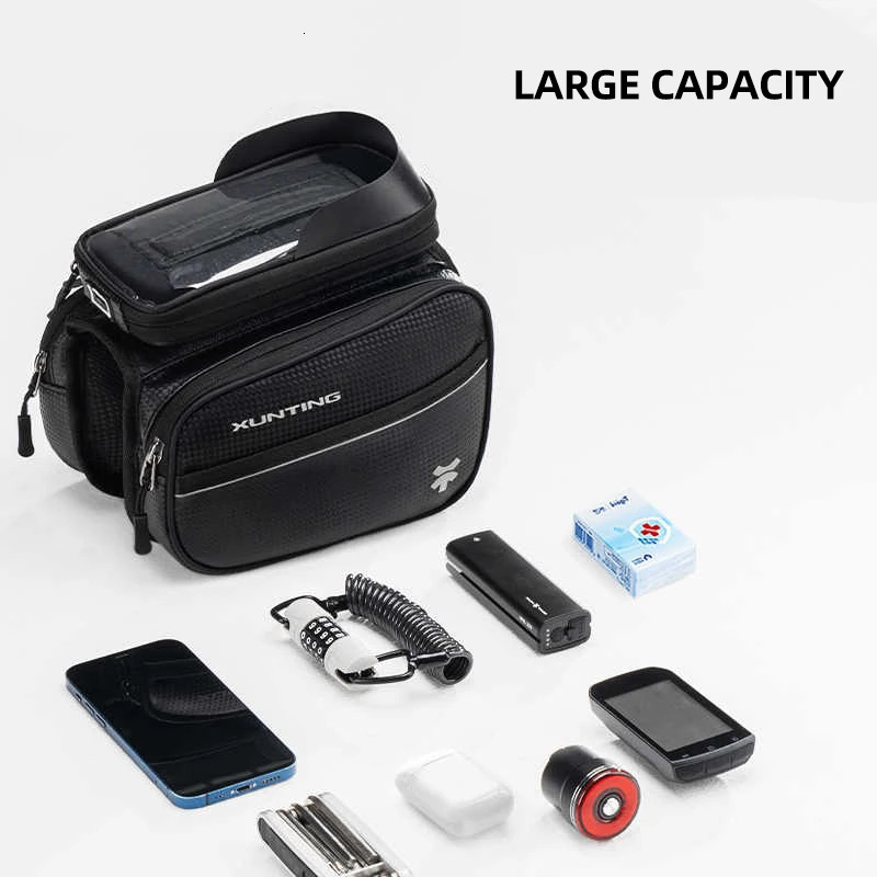 Xunting Mountain Bike Bag Front Handlerbar Bag Rainproof 6.8inch Mobile Phone Case Bicycle Top Tube Bag Cycling Accessories 250610