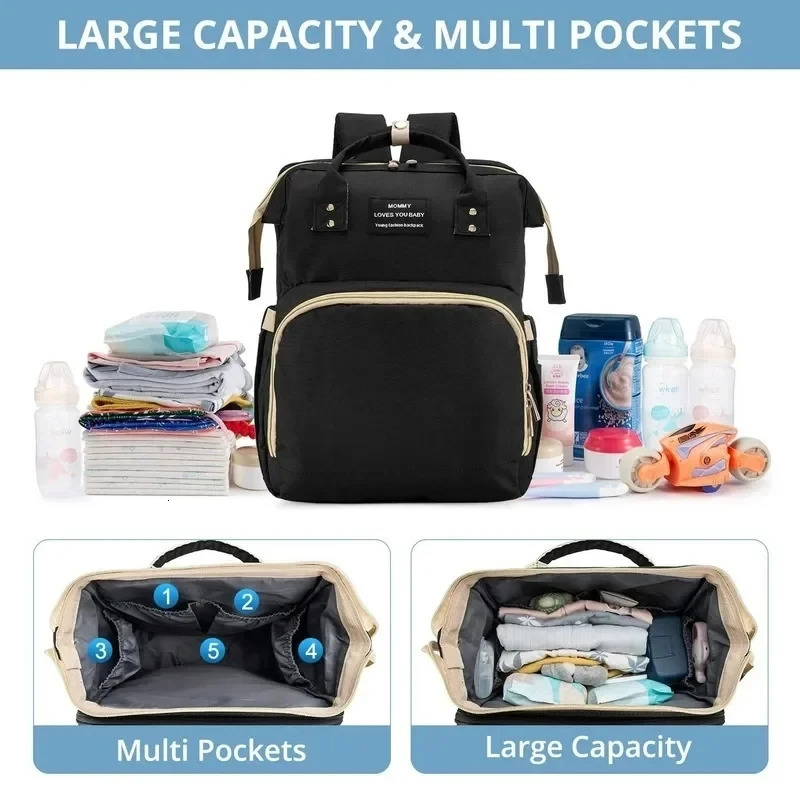 Mommy Bag Outdoor Bottle Diaper Bag Multi-functional Extended Bag Baby Seat Sleep Feeding Bag Large Capacity Backpack 250614