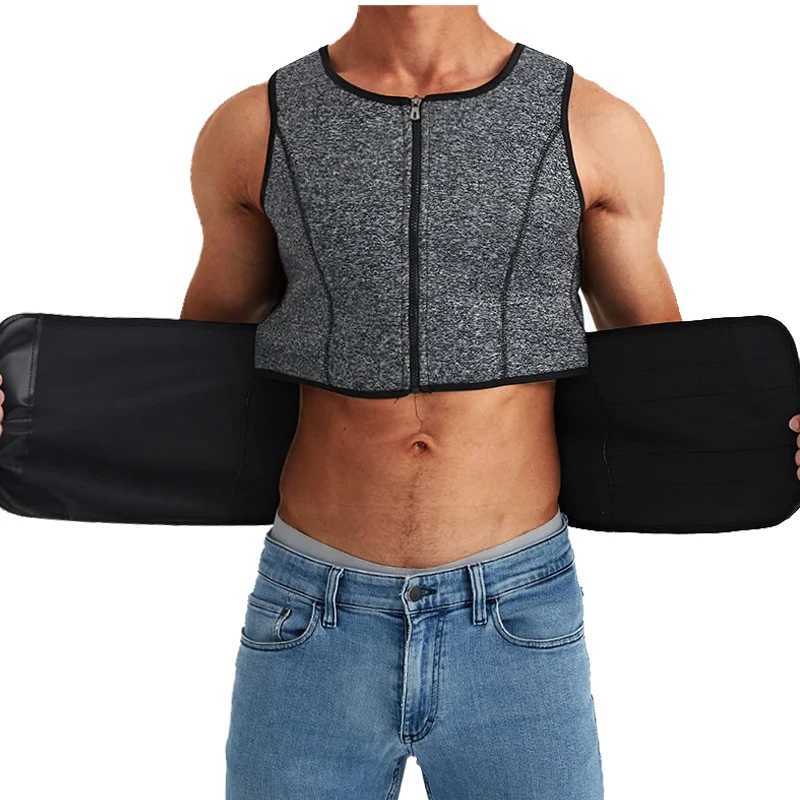 Men Waist Trainer Slimming Vest Sauna Sweat Compression Workout Shirts Fat Burner Stomach Slim Body Shaper Weight Loss Suit W250616