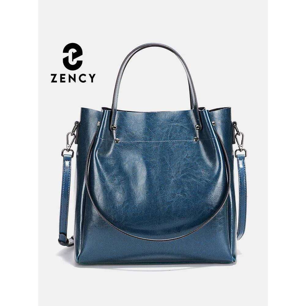 Zency Fashion Multifunctional Tote Handbag For Women 100% Genuine Leather Shoulder Crossbody Large Shopper Bag Underarm Bag