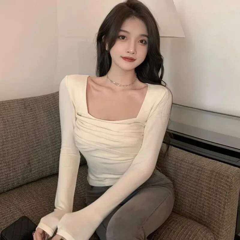 Green 2024 Womens T Shirts Clothes Skinny Slim Female Tops Plain Tees Cotton Tshirts Xxl Designer 90s Vintage New Arrivals Alt