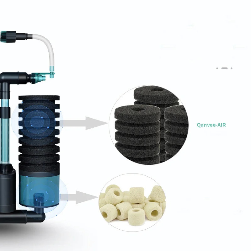 Qanvee Electric Water Sponge USB Purifier Biological Oxygen Fish Tank Filter Foam Aquarium Accessories Filtro Equipment Goods 250613