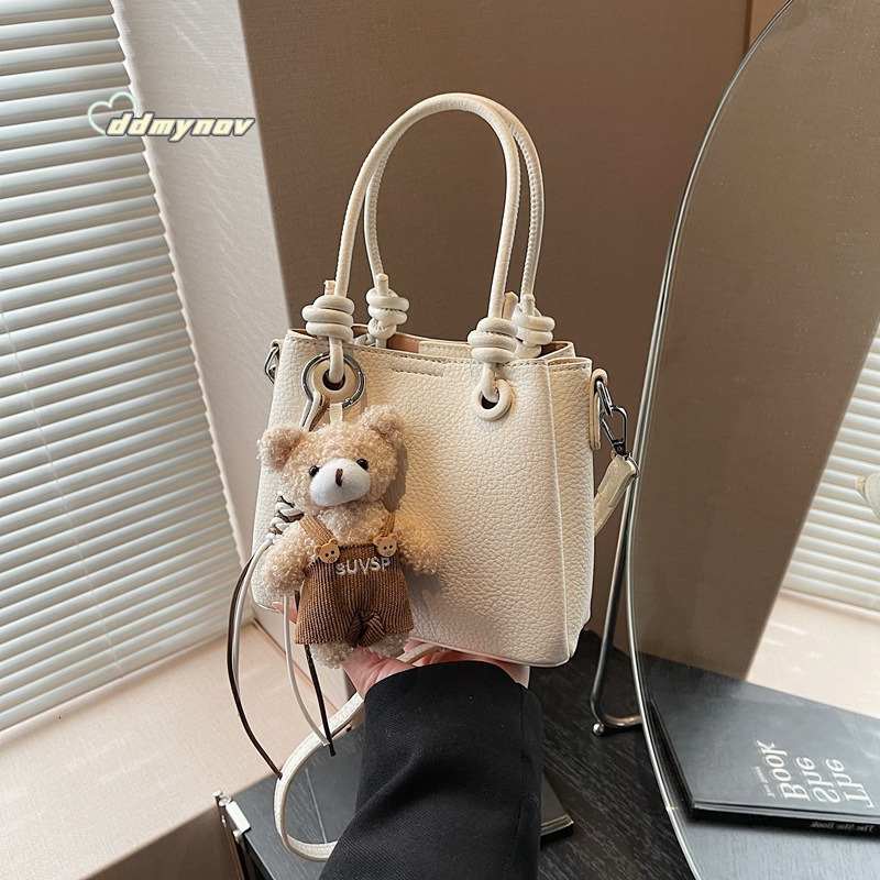 Bucket for Women 2025 Spring New Niche Lychee Handbag Simple Texture Versatile Shoulder Crossbody Bag Trendy ddmynov ddmynov