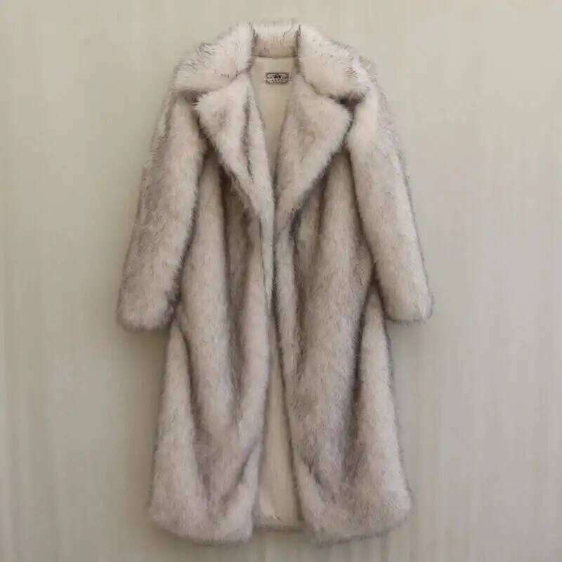 PFHQ Men's Mink Fur Coat Winter Warm Fashion Imitation 2024 Solid Color Long Sleeve Male Tops Korea fashion 21Z7156