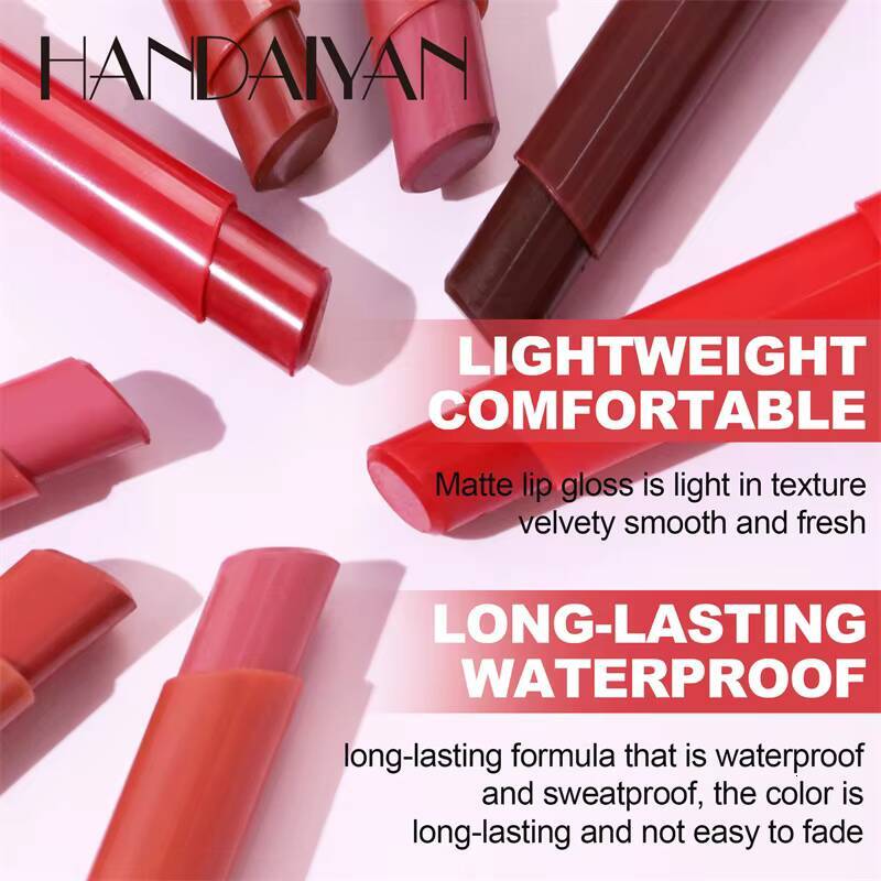 New 8 Colors Makeup Matte Lipstick Waterproof Long Lasting Lip Stick Sexy Red Pink Velvet Nude Lipsticks Make Up Woman Cosmetics happy