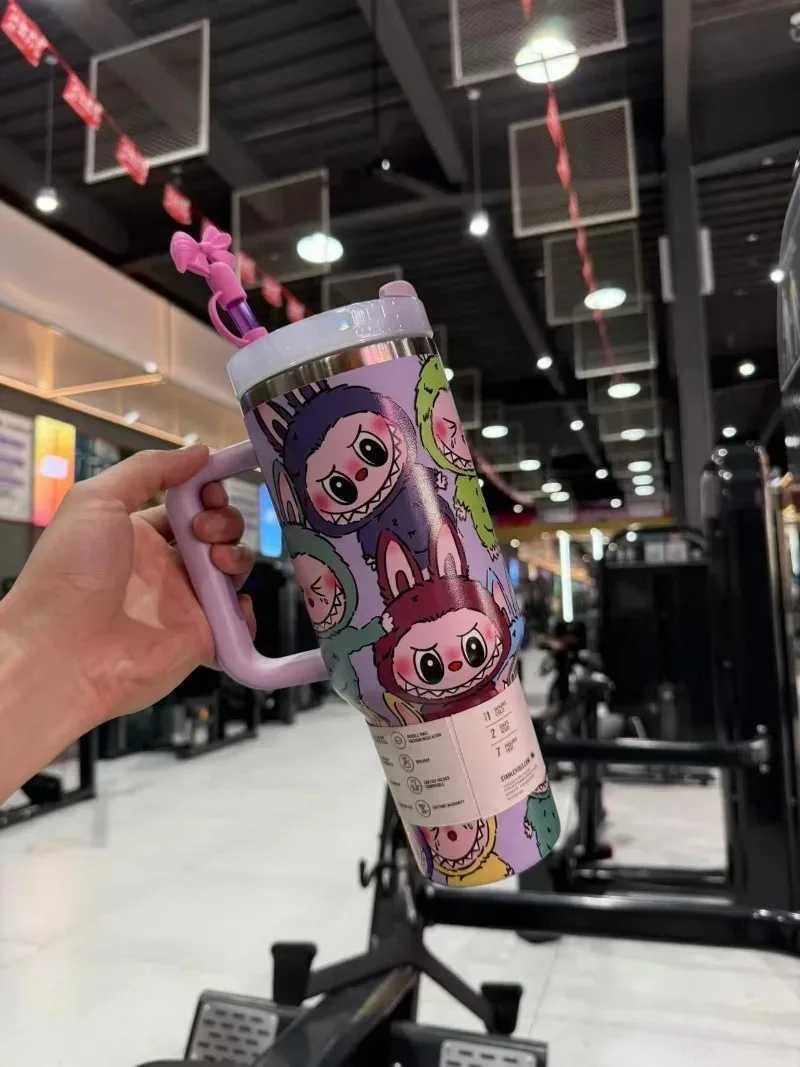 Labubu Large Capacity 40oz Stainless Steel Insulated Water Bottle Car Cup Summer Cooling Thermal Drinkware In Stock XJ250616