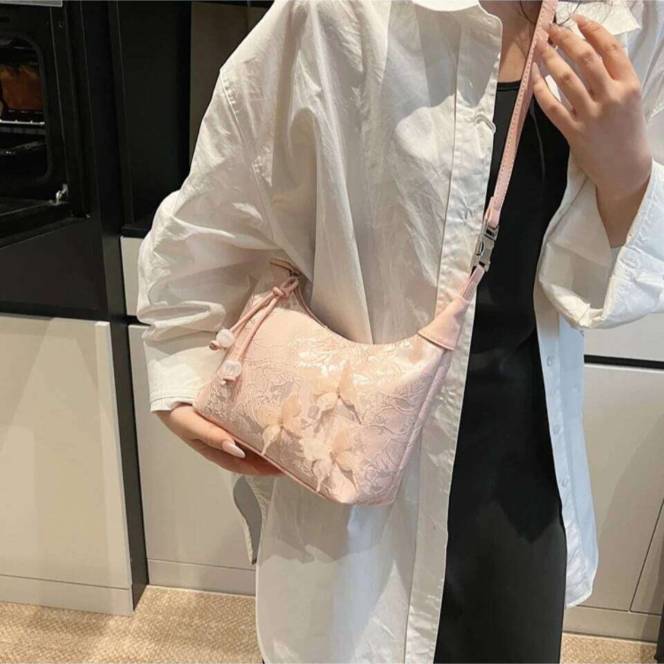 Butterfly Embroidery Chinese Style Small Crossbody Tote Bags For Women Designer Silk Handbags And Purses Shoulder Bag Sac