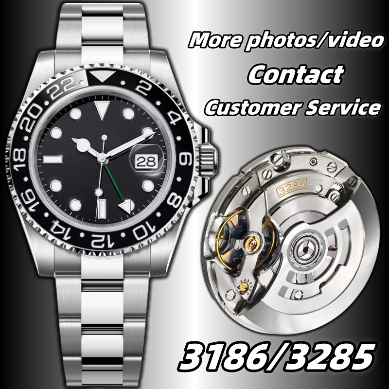 Clean Factory GMT V3 Mens Designer Watches Super Clone 3186/3285 Movement Automatic Mechanical Watch 72 hour power reserve Waterproof FedEX Shipping