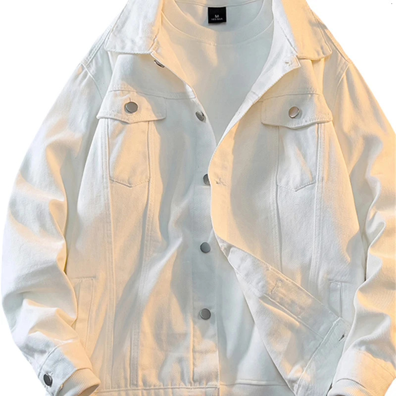 Men Trend Clothing Spring Autumn American Retro High Street Denim Jackets Casual Loose Versatile Workwear Coat yy250530