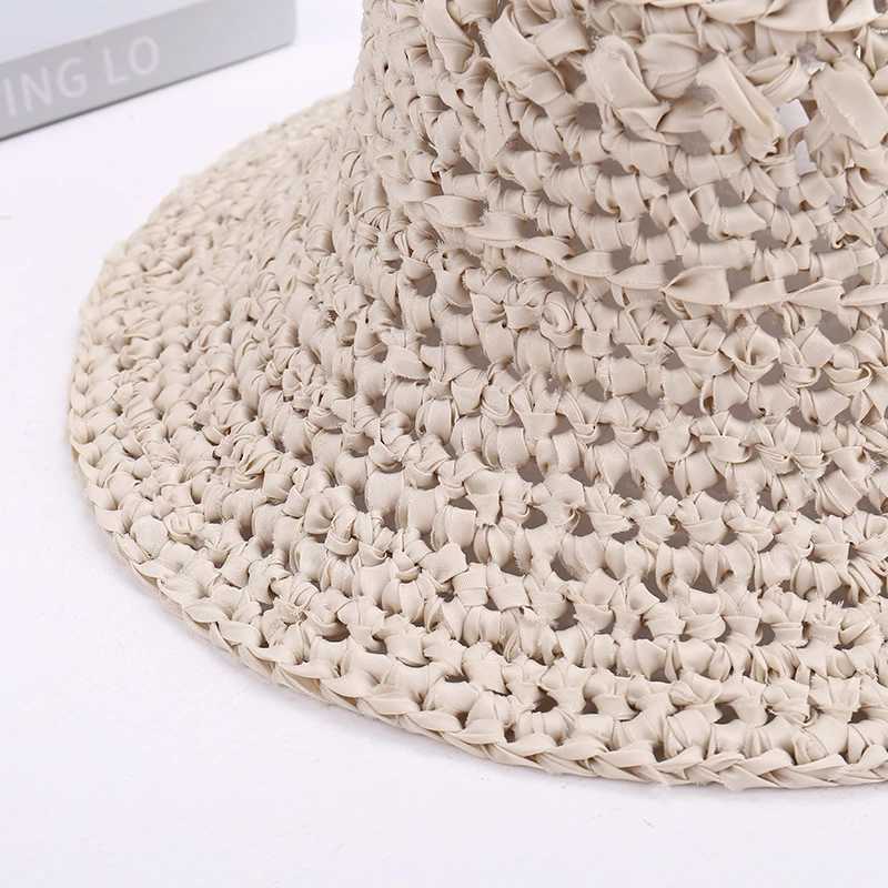 Fashionable Summer Solid Color Breathable Casual Outdoor Travel Picnic Vacation Sunshade UV Protection Hat with Hollow Design M250616