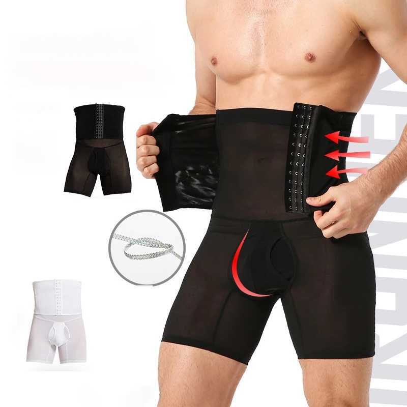 1pcs Men Body Shaper Pant High waist girdling Panties Three Row Buckle Shapewear Underwear Tummy Slimming Panties Waist Trainer W250616