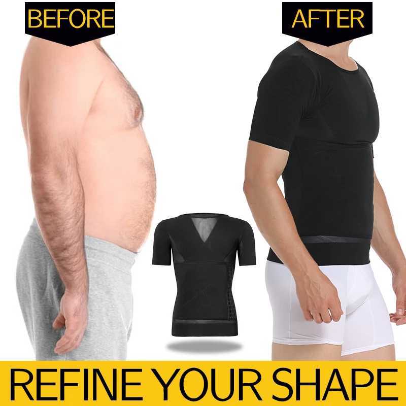 Men Body Shaper Waist Trainer Tummy Control T-Shirt Compression Shirts Weight Loss Slimming Underwear Abdomen Slim Tank Tops W250616