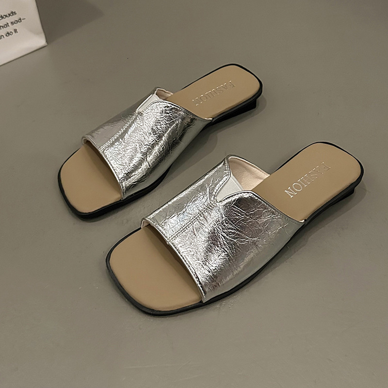 Ddmysports Summer Outdoor Style New One Strap Beach Sandals Versatile Korean Simple French Flat Slippers For Women Outdoor Shoes