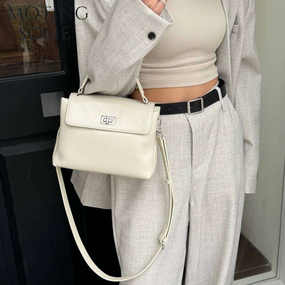 Motingsome Genuine Leather Satchel Bags For Women Designer Bag Fashion Square Spring Handbag Underarm Saddle Mini Tote