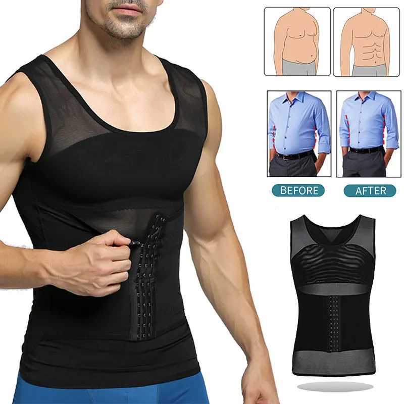 Mens Slimming Body Shaper Shapewear Abs Abdomen Compression Tank Tops W250616