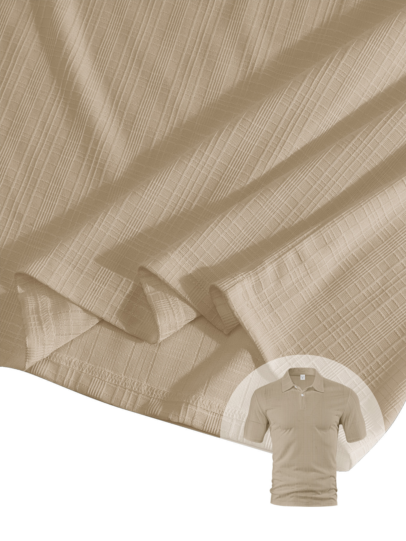 Mens designer polo Summer solid-color short-sleeved all-polyester faux linen small checkered POLO shirt for men European code: S-3XL