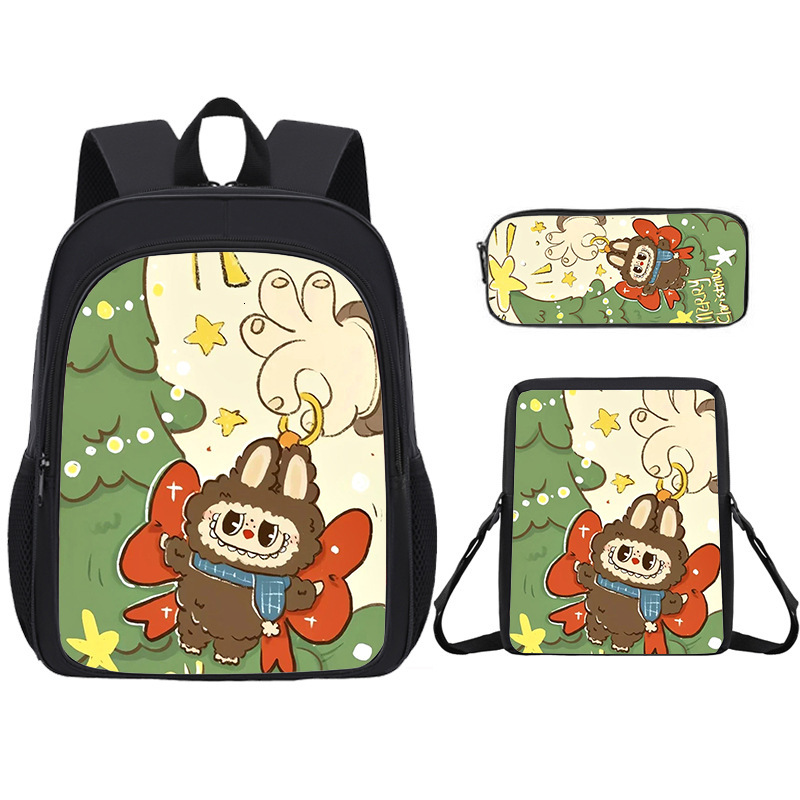 New Labubu Cartoon for Students, Cute Children's Double Shoulder Bag, Large Capacity Backpack