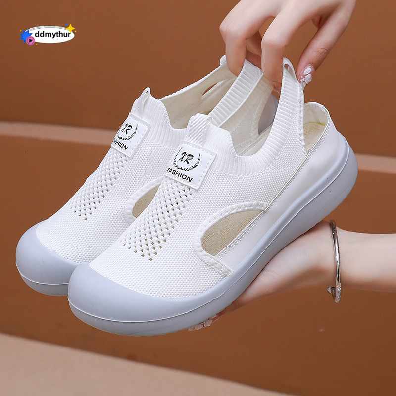 2025 Soft Comfortable Breathable Women's Spring and Autumn New Slip-On Thick Sole Ladies Lazy Shoes ddmythur