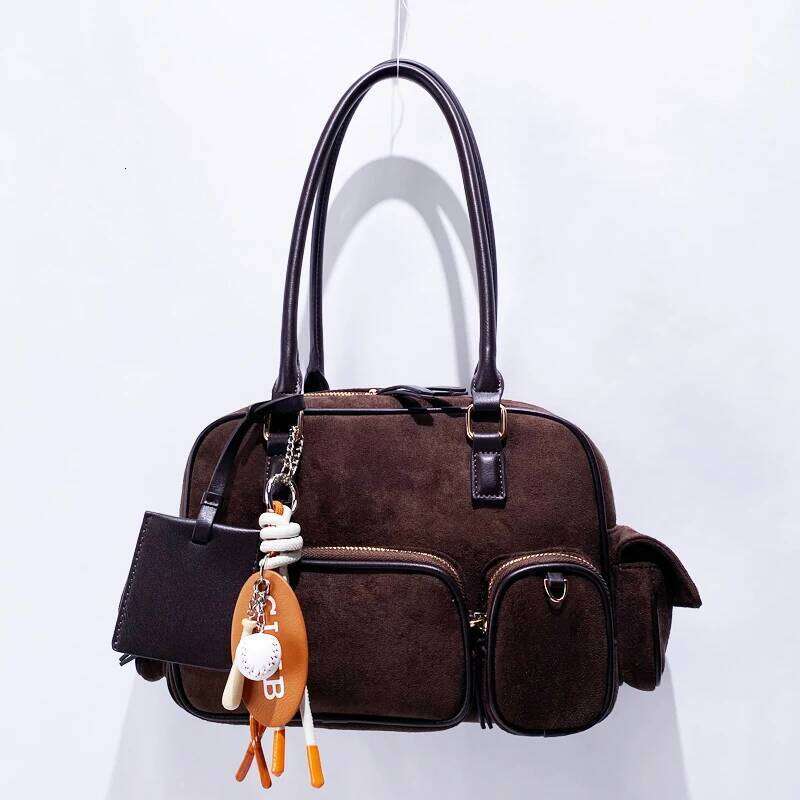 Women's Bags Designer England Style Faux Suede Pillow Bags For Women Designer Handbags And Purses New In Letters Pendant Underarm Shoulder