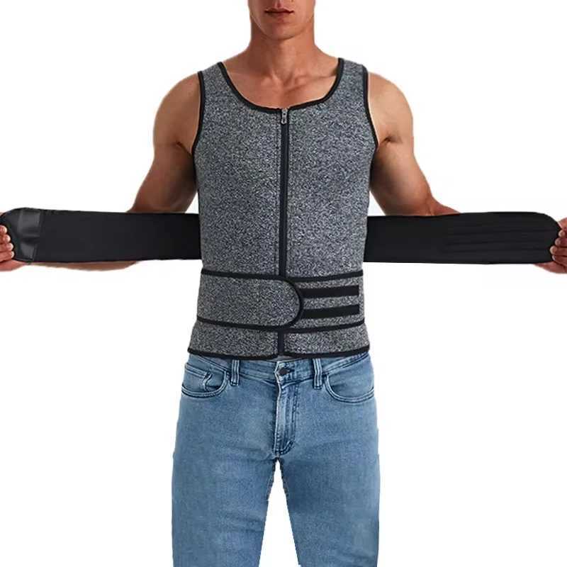 Men Body Shaper Waist Trainer Vest Slimming Shirt Sauna Sweat Vest Compression Undershirt Shapewear Fat Burner Workout Tank Tops W250616