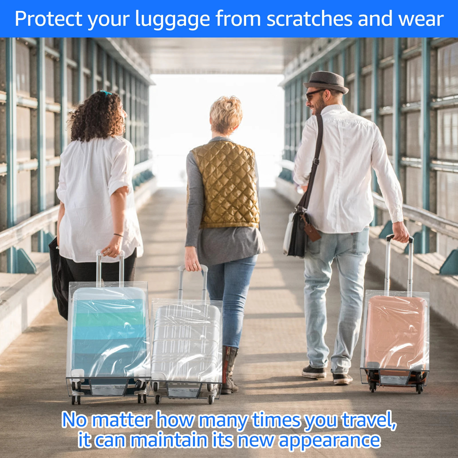 3Pcs Transparent Luggage Protector Covers PVC Dustproof Suitcase 3 Sizes Anti Scratch Waterproof Cover for Travel 250615