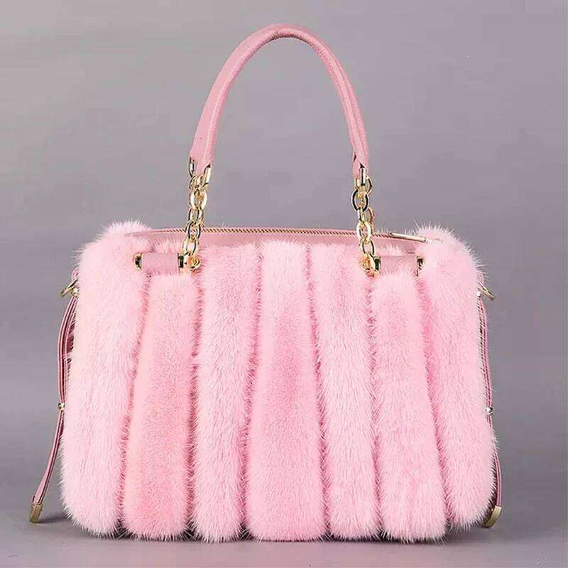 Mink Fur Capacity Simple Stylish Ladies Handbag Luxurious Design For Women s Bags High End Bag Sac De Luxefemme
