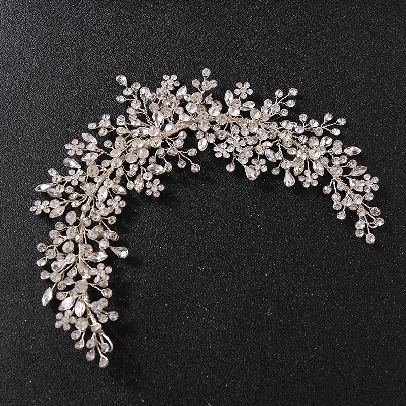 Crystal Rhinestone Bridal Wedding Headbands Tiaras Hairbands For Women Bride Bridal Wedding Hair Accessories Jewelry Band Gift 250603
