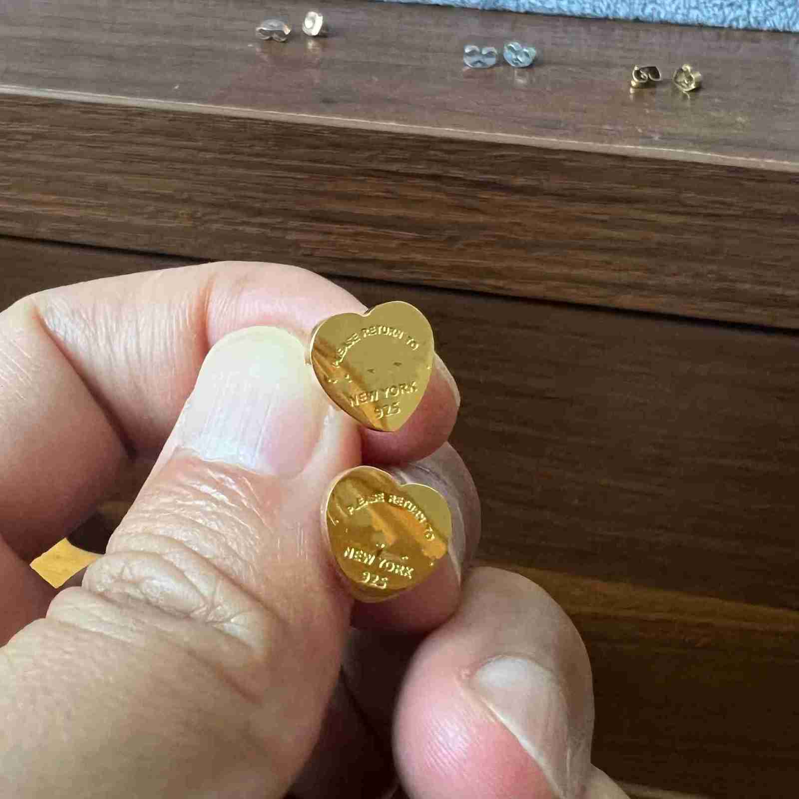 316L Stainless Steel high mirror small heart letter stud Earring rose Gold Sier studs Earrings Women men Wedding Party love Jewelry never fadeUYMY Fre