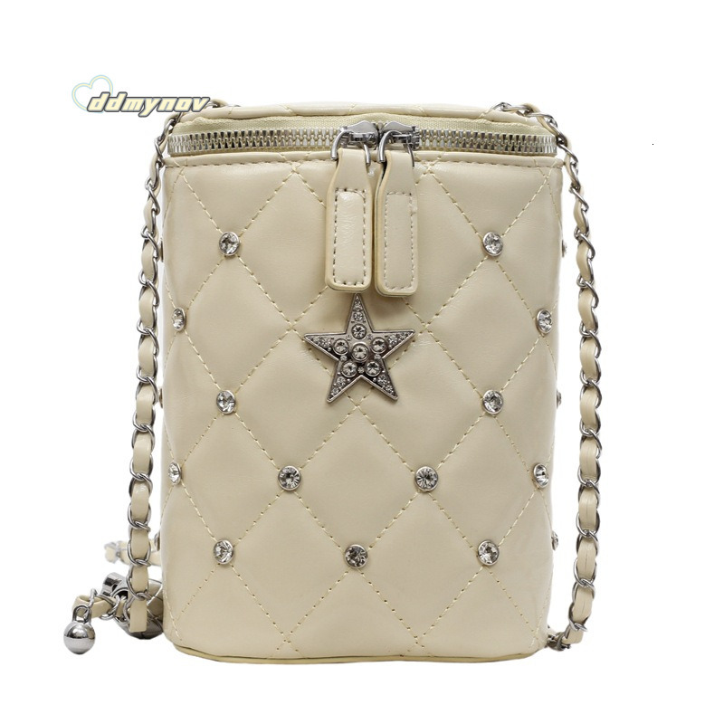 Minimalist Quilted Chain Phone for Women 2025 Summer New Fashion Texture Mini Versatile Shoulder Crossbody Bag ddmynov ddmynov ddmynov