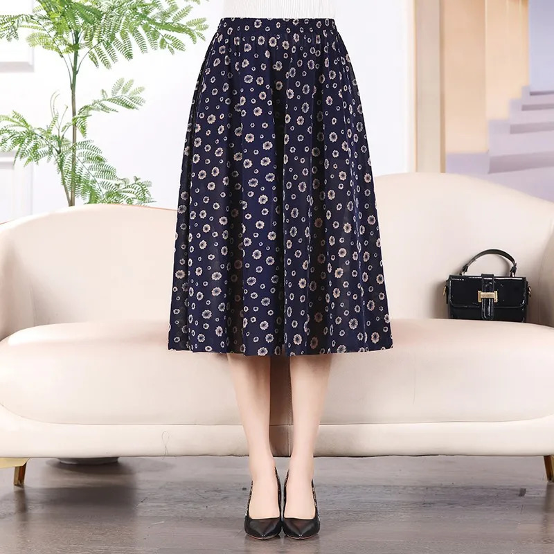 Womens Long Pants Skirt 2023 Summer Plus Size Fashionable Flower Print Womens Short Skirt Classic Home Casual Breathable Women 250609