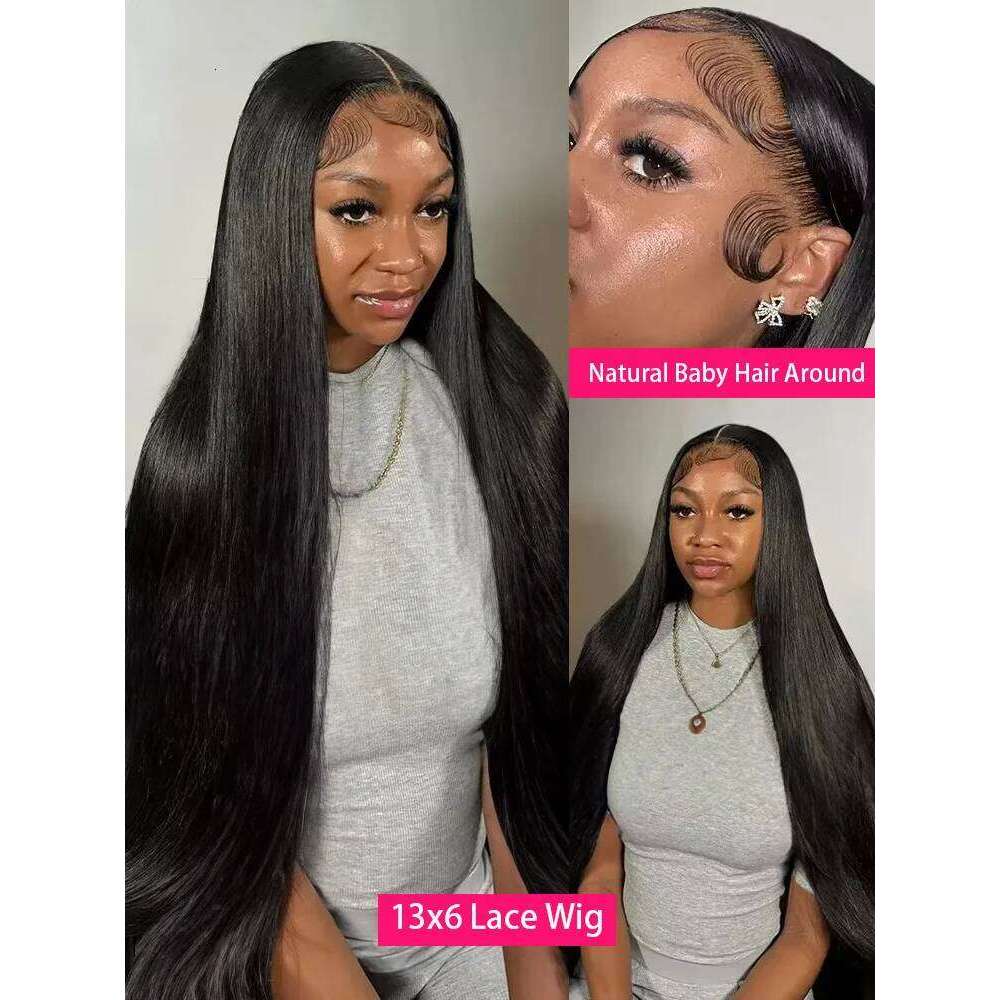 Sophianna 30 40 Inch 13x4 13x6 HD Transparent Bone Straight Lace Front 250 Density Brazilian Human Hair Wigs For Women