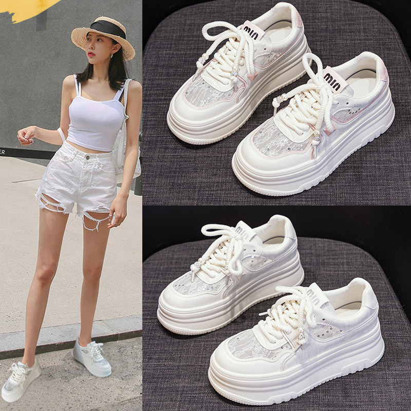 2025 new Women Chunky Platform Fashion Autumn Breathable Comfort tennis Feminino Sport Shoes White women Sneakers pink