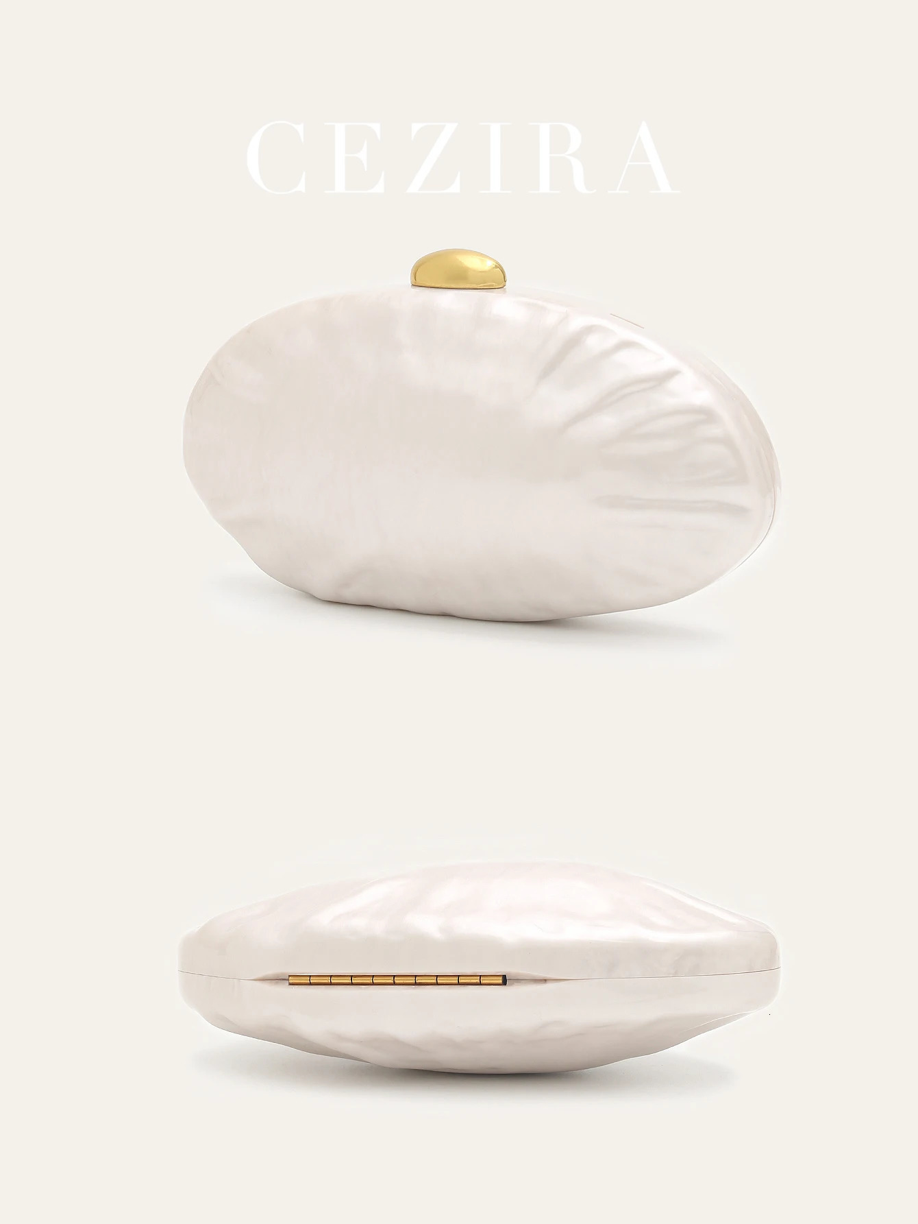 Women Fashion Elegant Acrylic Shell Shaped Clutch Handbag Long Chain Cross body Evening Bag Date Dinner Banquet Gift Bride Purse 250614