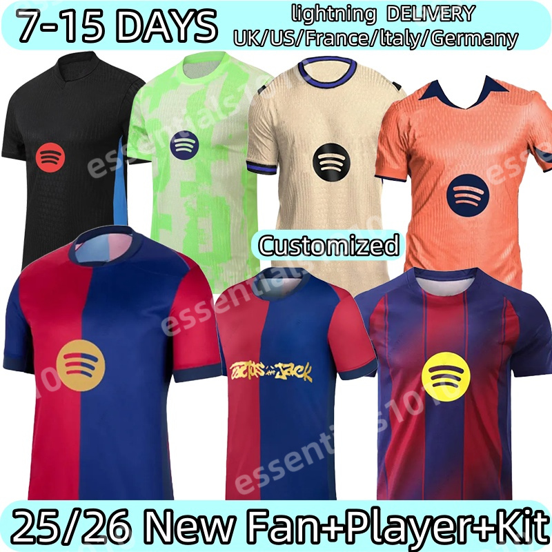 2025 New Soccer F. DE JONG #21 LEWANDOWSKI #9 Jerseys LAMINE YAMAL #10 Jerseys GAVI #6 OLMO #20 Jerseys 25 26 FERRAN #7 RAPHINHA #11 PEDRI #8 football Shirt men kids kit