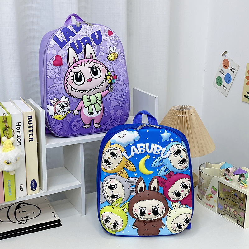 2025 Student 3D Hard Shell Backpack New Fabric Boys and Girls Ultra-light Cartoon Lightweight Double Shoulder Bag