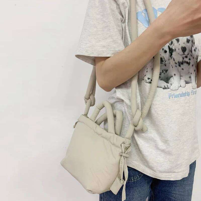 Women's Bags Designer Korean Casual Small Puffer Backpacks For Women Designer Handbag And Purse New In Polyester Top Handle Cloth Shoulder