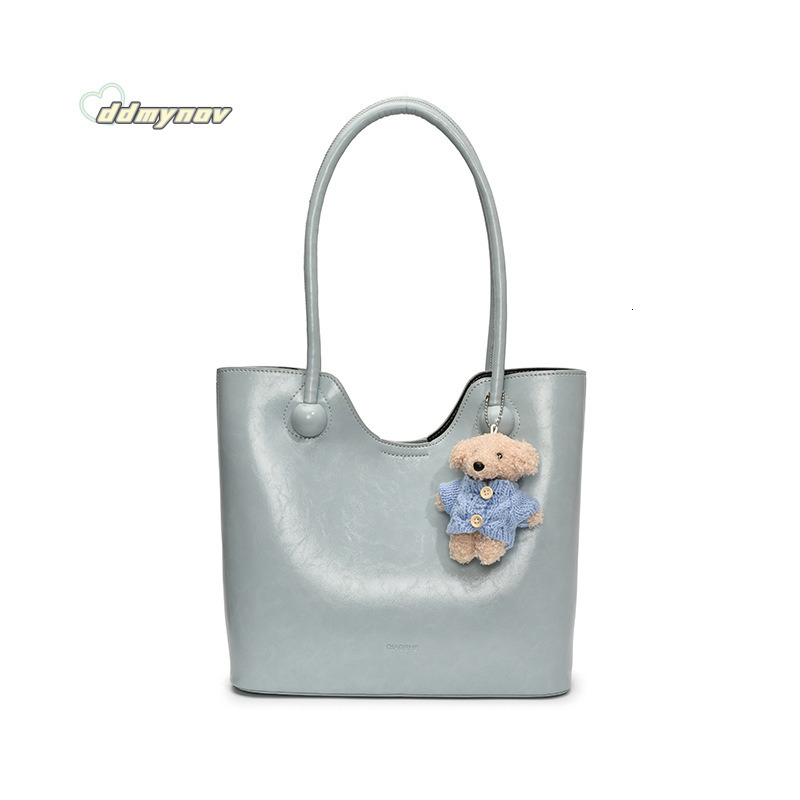 2025 Spring Summer New Fashionable Girls' Handbag Stylish Simple Solid Color Shoulder Women's Large Capacity Tote Bag ddmynov