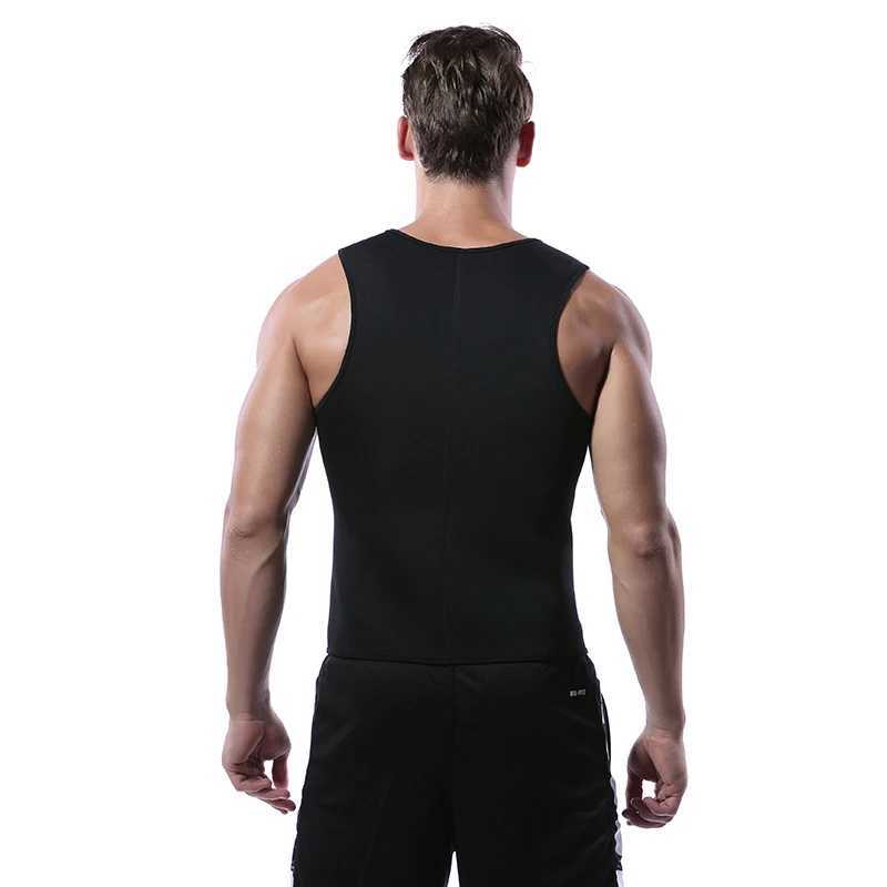 Men Waist Trainer Tummy Control Fitness Corset Zip Sauna Tank Top Neoprene Workout Shirt Vest W250616