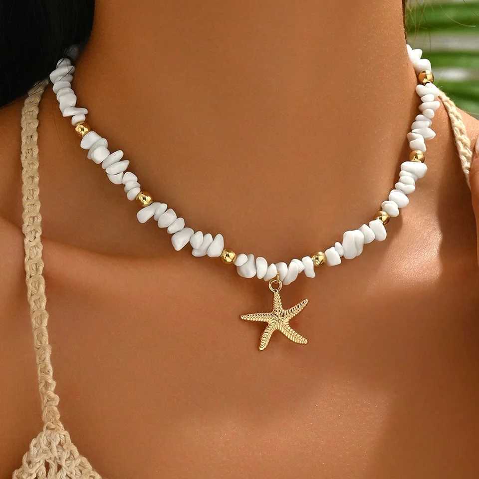 Fashionable Natural Seashell Beaded Necklace Shell Pendant Ocean Inspired Jewelry Choker Suitable For Women Holiday Party Daily W250616