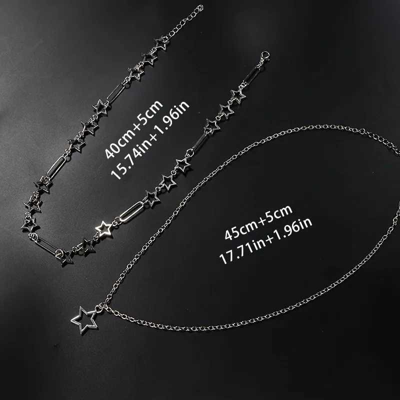 Personalized Punk Style Hollowed Out Stars Chain Double Layer Necklace Ladies Y2k Fashion Trend Holiday Party Accessories Gifts W250616