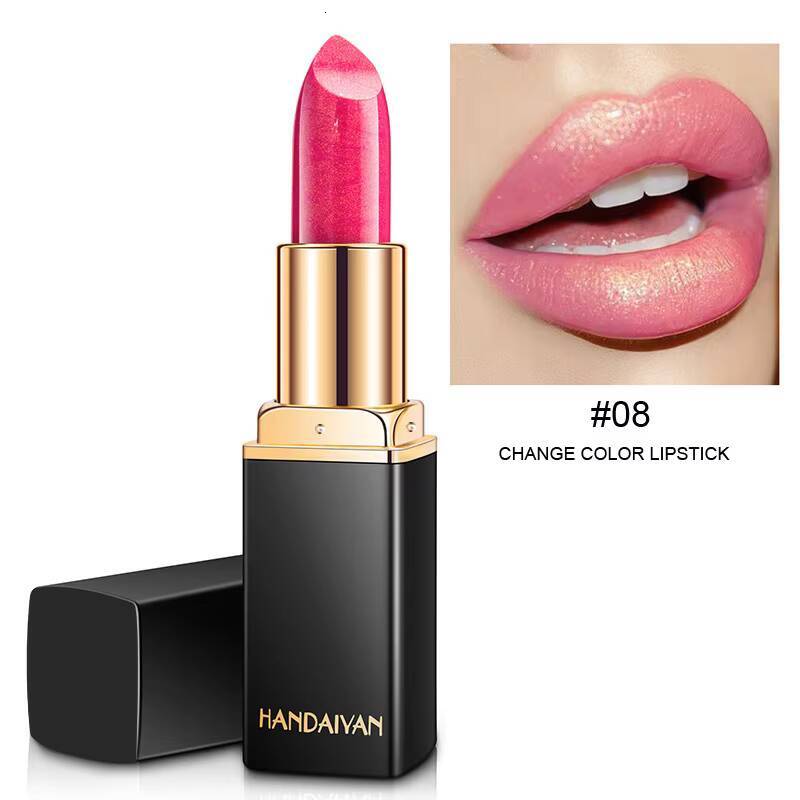 Mermaid Ji Shiny Metallic Pearlescent Color Temperature Changing Gilt Lipstick happy