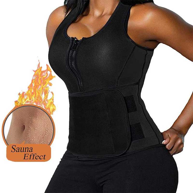 Plus Size Waist Trainer Women Flat Belly Sweat Vest Sauna Shapewear Body Shaper Weight Loss Neoprene Tummy Slim Gaine W250616