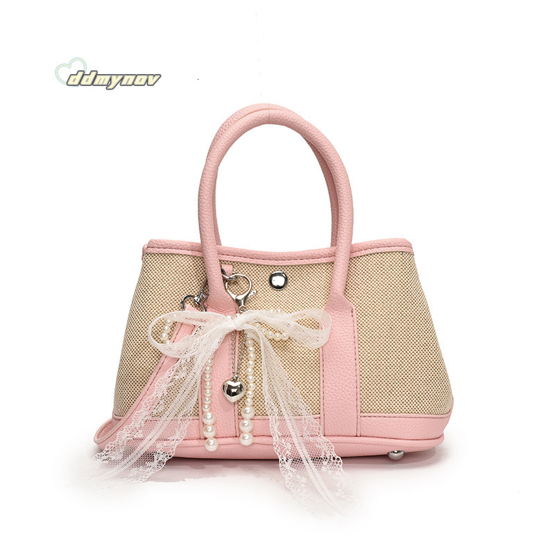 Casual Color Block Stitching Handbag Garden for Women 2025 Spring New Trendy Fashion Versatile Commuter Crossbody Bag ddmynov