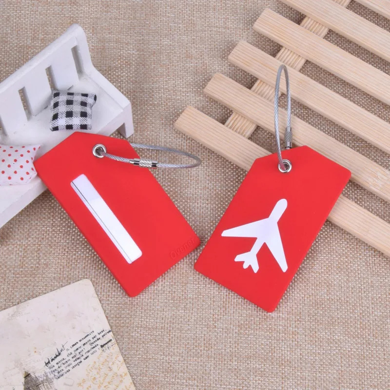 6PCS Women Men Travel Accessories Silicon Luggage Tags Suitcase ID Name Address Holder Baggage Tag Unisex Airplane Labels 250615