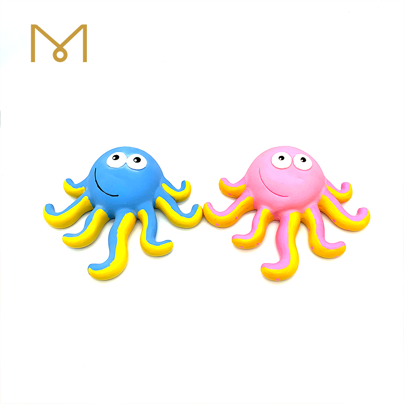 Latex Rubber Squeaky Dog Toy Jellyfish Shaped Chewy Natural Dental Non Toxic Chewing Dog Toys 2pcs/Pack