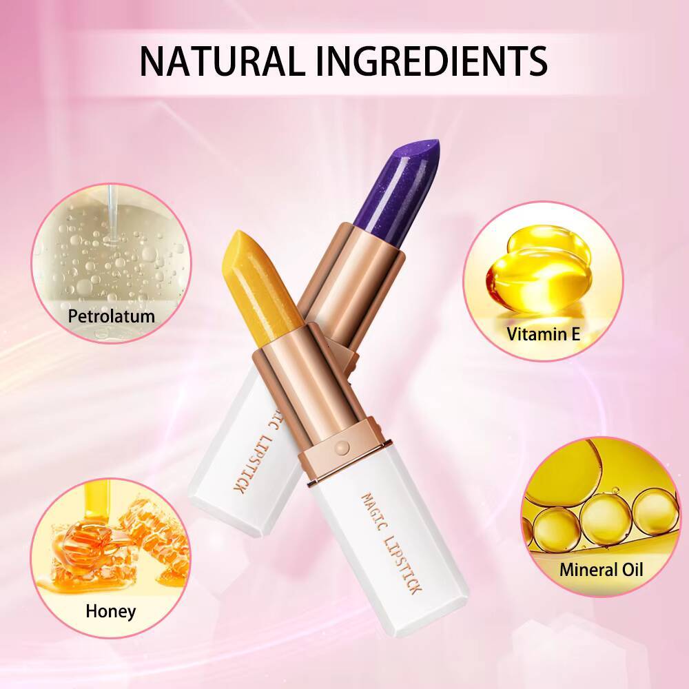 Magic Color Changing Lipstick Waterproof Long Lasting Nutritious Lip Balm for Dry Lips Fine Lines and Moisturizing Gift forWomen happy