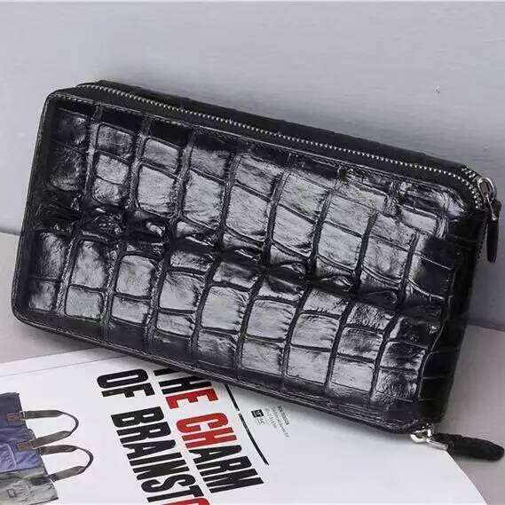 2025 New Designer Crocodile Personal Men's Genuine Leather Leisure Clutch Wallets Large Capacity Bag 45