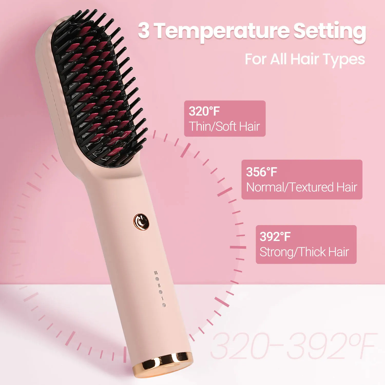 KIPOZI Hair Dryer Brush Negative lon 3 In 1 Air Dryer Styler and Volumizer Pro Hair Straightener Curler Blow Dryer Brush 250611