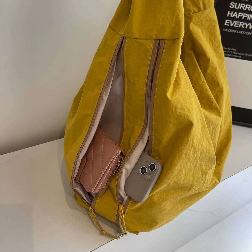 Large Oxford Hobos Women Solid Black Strong Cloth Shoulder Bags Korea Nylon Casual Totes Pastoral Lazy Style Handbags